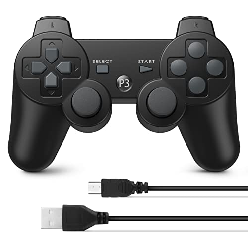 Контролорот Powerextra PS-3 безжичен за контролор за игри со високи перформанси со високи перформанси со надграден џојстик за игра-станица 3