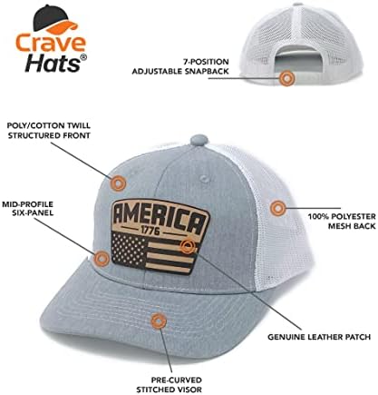 Crave Chats America 1776 Hat, America Trucker Hat, 1776 Trucker Hat, Patrication Hatus USA