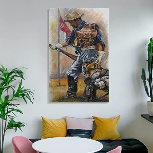 MLXFCGA BUFFALO војник опрема за сликање постер за сликање постери и отпечатоци од wallидни уметнички слики за дневна соба декор за спална