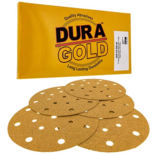 Dura-Gold 6 ”60 дискови со шкурка на решетки и влошки за интерфејс со мека густина