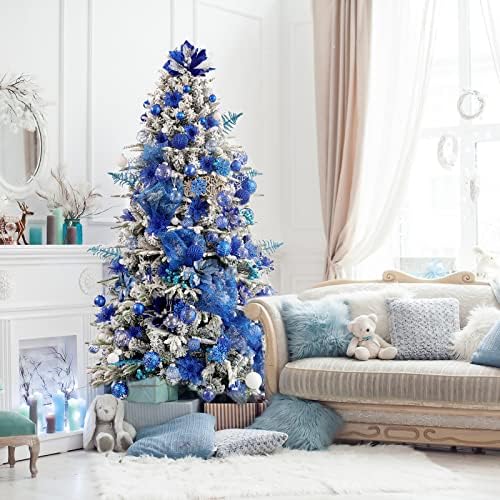 80мм/3,15 Божиќни украси за божици - 9 парчиња големи расипани украси на елки за елка, чиста пластична сјај што виси топки за Божиќна празничка