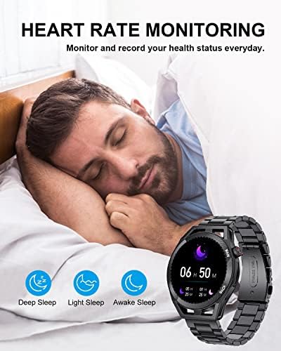 Lige Smart часовници за мажи, 1,32 ‘'Full Touch Fitness Tracker со монитор на отчукувањата на отчукувањата/крвниот притисок/трагачот