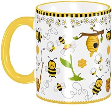 Hizuwky Honey Bee Caffe Ching Single Pretty Yellow Granty Certary Cermatic Cup со рачка 12 мл
