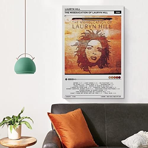 MeetJe Lauryn Hill - Мисулацијата на постерите на платното на Ларин Хил, wallидна уметност декор Декорација за спална соба ДЕЈОСИКС Непознавање: