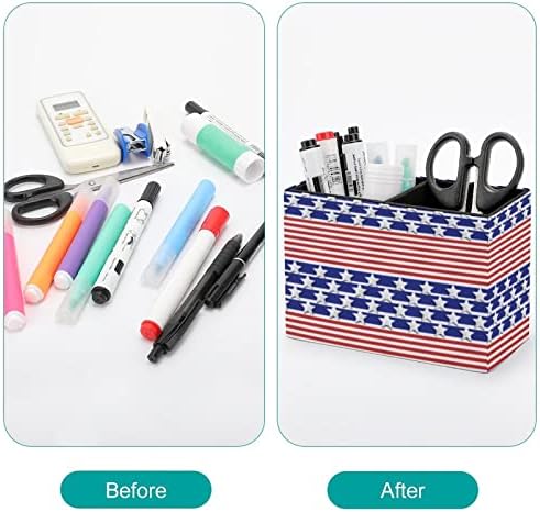 Американски дизајн на знаме PU кожено пенкало за молив држач за држачи за купови за куќиште на кутија за контејнери за канцелариски садови за