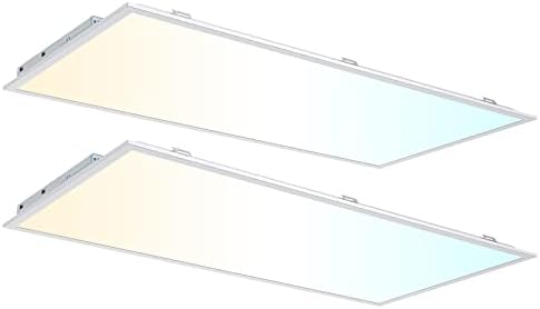 Franjulia 2x4 LED рамен панел светло 2 пакет - 55W 6600LM LED Drop Flight Filing Filing - Избор на температура на бојата 4K│5K│6K & 0-10V затемнето