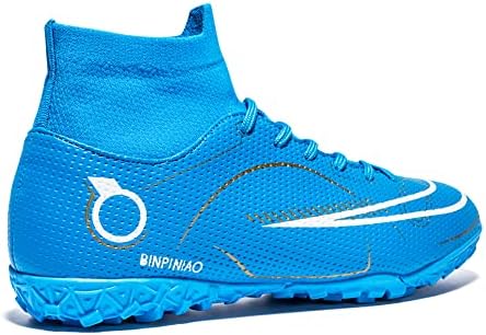ЏИБУНИЈАО Men's Soccer Boots Professional High-Top Football Shoes Outdoor Indoor Comfortable Athletic Sneaker