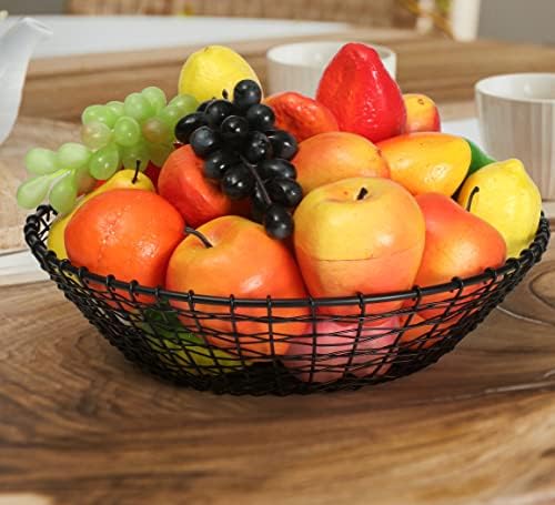 Декоративна жица овошје со модерен дизајн Стилски метал корпа совршен за кујна countertop Организатор додаток/домашен декор/складирање на овошје/трпезариска