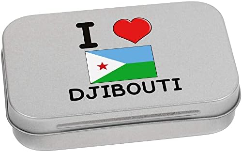Azeeda 80mm 'I Love Djibouti' Метална кутија за чување калај/складирање