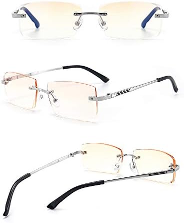 Машки Црни, 200 Средовечни И Постари Луѓе Анти-Сини Светлосни Очила За Читање Анти-Зрачење Двојка Метални Очила