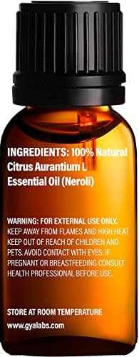 Нероли есенцијално масло за кожа и нероли есенцијално масло ролна на сет - чисто терапевтско одделение есенцијални масла поставени - 2x10ml - лаборатории Gya