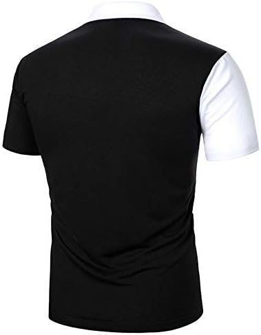 Менс обични поло маици со кратки ракави шарени бои за крпеница на крпеница Хенли врвови деловни работи тенок голф кошула