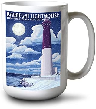Lantern Press Barnegat Lighthouse, Snow сцена, Shу Jerseyерси Шор