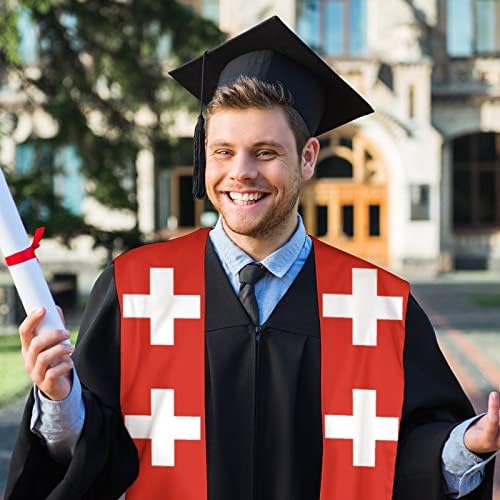 Швајцарија Знаме Дипломирањето Украде Појас Скраф Печатени Дипломиран Чест Украде За Мажи Жени Подарок