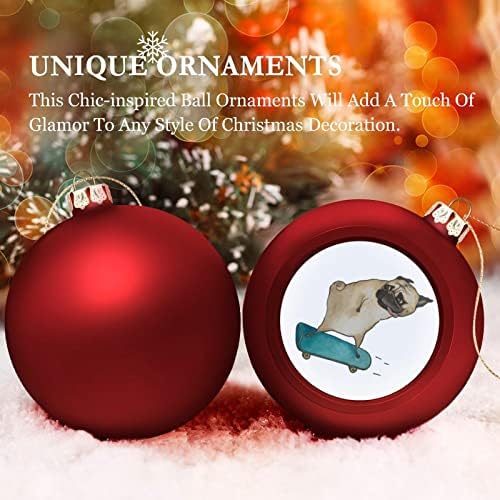 Скејтборд пиг куче Божиќна топка што виси украси Xams Декорација на дрво за забава