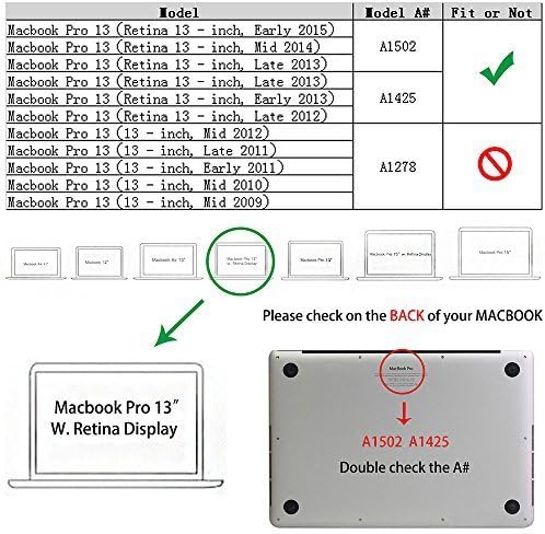 РУБАН Случај За MacBook Pro 13 инчен 2015 2014 2013 2012, Пластични Хард Школка случај &засилувач; Тастатура Покритие За Старата