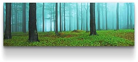 Startonight Canvas Wallидна уметност утро Вудс - Природата врамена од 16 x 48 инчи