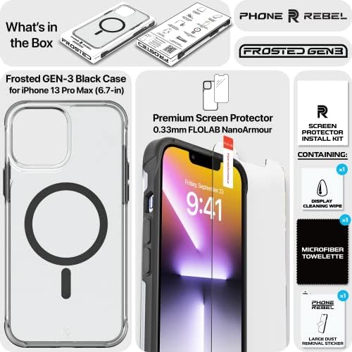Бунтовнички Телефон Јасен iPhone 13 Pro Max Случај [Замрзната Серија Gen-3] Magsafe Компатибилен, Проѕирен Мат, Заштитни Браници