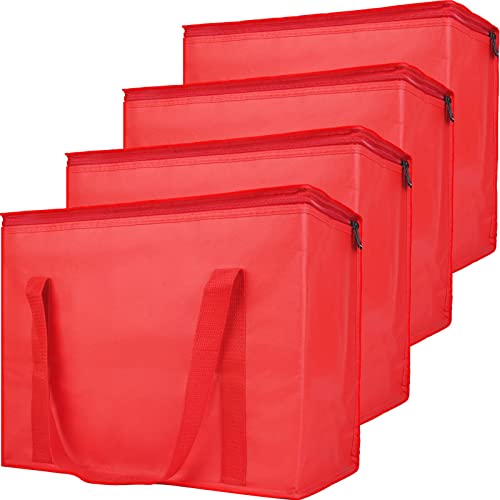Бодаон 4-Пакувајте Изолирани Торби За Купување Намирници За Повеќекратна Употреба, Х-Голема Торба За Ладилник За Пикник Со Патент Со Патент