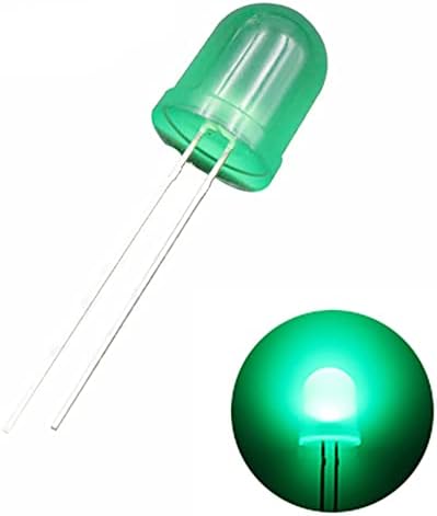 50 парчиња 10мм Зелени ДИФУЗНИ ЛЕД Диоди Светла Светилки За Сијалици Електроника Компоненти Индикаторски Диоди Што Емитуваат Светлина