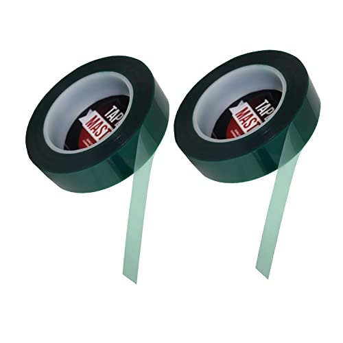 Ленти господар 2 ролни - 1 x 72 yds зелена отпорна на топлина, пренесување полиестер во прав, силиконски ленти со висока температура
