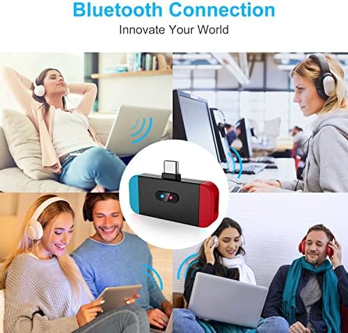 Bluetooth Предавател Адаптер за КОМПЈУТЕР или Прекинувач, Пријателство Ниска Латентност Безжичен Аудио Dongle w/USB C На Конвертор