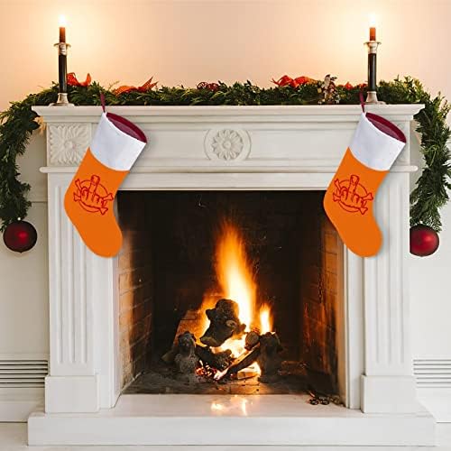 Заебајте ги средните прсти Божиќни чорапи црвен кадифе со бела торба за бонбони Божиќни украси и додаток на семејна забава
