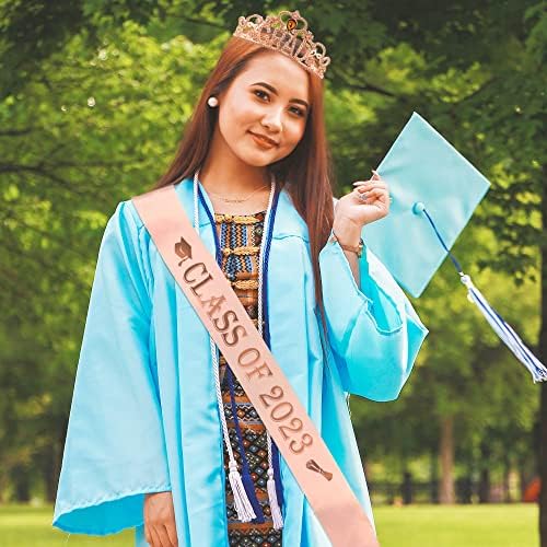 ГОТГАЛА 2023 година за дипломирање на забави за дипломирање, матура за розово злато принцеза постепено круна Тијара и класа од 2023 година