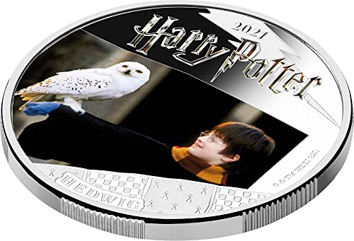2021 де Хари Потер Самоа 2021 PowerCoin Hedwig Harry Potter 1 Oz Silver Coin 5 $ Samoa 2021 Доказ