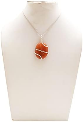 Блесното заздравување Реики Духовен енергетски скапоцен камен накит за лоцирање овална форма црвена авентурин камен жица за завиткување