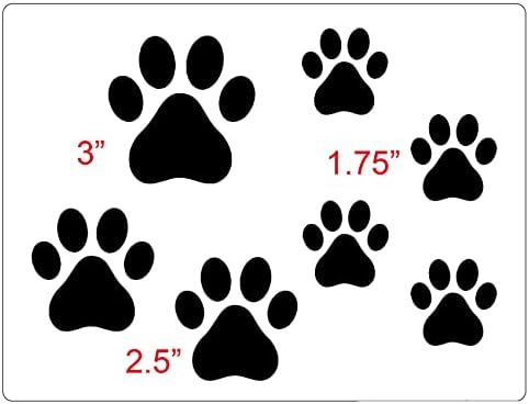 Едно броење, образец за листови за печатење на мачки за кучиња, шепа, три големини на печатење на шепа, 3 , 2, високи 1,75