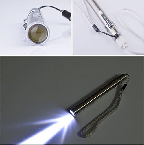 USB светло за пенкало за полнење, џеб Lafeina Мал корисен LED факел мини фела со светла со клип од не'рѓосувачки челик