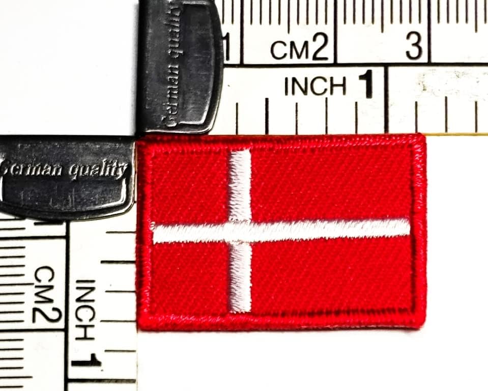 Кленплус 0, 6Х1, 1 ИНЧ. Мини Земја Национално Знаме На Данска Везена Апликација Железо На Шие На Лепенка Плоштад Форма Знаме Закрпи ЗА САМ