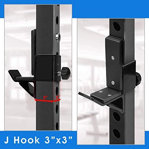 Да4all J -Hooks Holder Barbell за решетката за напојување - j j j тежина решетката/фитнес лавици j Hook - Fit 3x3 инчи квадратна цевка