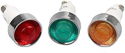 Нејенс 1PCS PL сигнал Индикатор за копче на копчето Црвено зелено, жолто 12V 24V/110V AC220V Отворање 13,5мм