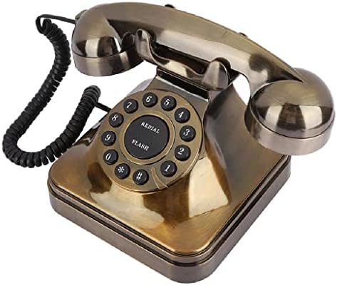 ZYKBB Ретро антички телефонски гроздобер бронза фиксна бирање Телефонски класичен фиксни фиксни телефонски телефон за хотелска канцеларија
