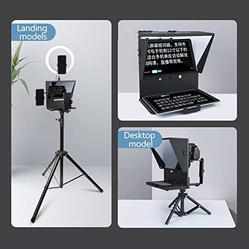 Комплет за преносен телепромптер XueSha за видео -стриминг паметен телефон DSLR фотоапарати со натпис со далечински управувач Beamsplitter