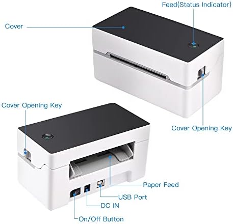 КЈИБО Голема Брзина Десктоп Превозот Етикета Печатач USB + Бт Директен Термички Печатач Етикета Создателот Налепница За Превозот