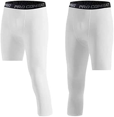 Hotfiary Man's Ene Lood Compression Pants панталони Капри хулахопки 3/4 атлетски хеланки бази на основни слоеви за трчање во кошарка