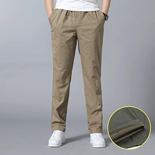 Менс мода обичен лабав памук плус големина џеб чипка на панталони задебелување на вкупните мажи товарни панталони со џебови опуштено вклопување