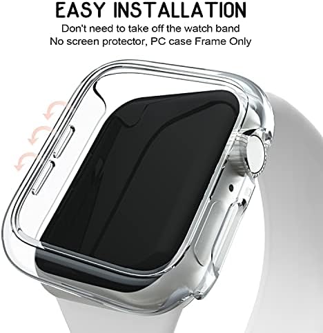 Mugust 4 пакет компатибилен за Apple Watch Case 45mm [без заштитник на екранот] Серија 8 Серија 7, тврд компјутер браник за