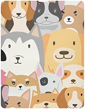 Алаза Симпатично кучиња печати животни од животински каваи, вградени листови за басинет за момчиња бебе девојчиња дете, мини големина 39 x