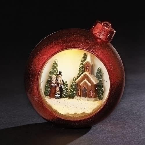 Божиќ од Роман АД, колекцијата на конфети литс, 6,5 H LED вртено лесна светлина купола со црква, фенер, снежен глобус, декор за домашен