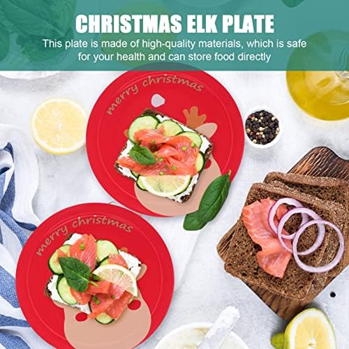 Луксузни тркалезни трпезариски садови закуски Божиќни керамички плочи: празници за вечера за вечера ДЕСЕРТ Салата за сервисирање