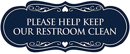 Знаци Bylita Designer Ве молиме, помогнете да го задржите нашиот тоалетот чист знак - голем
