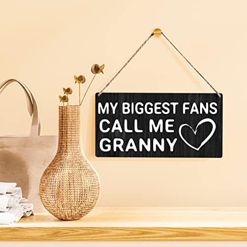 Баба знак за подароци за подароци Моите најголеми обожаватели ме нарекуваат баба дрвена висечка знак плакета рустикална wallидна