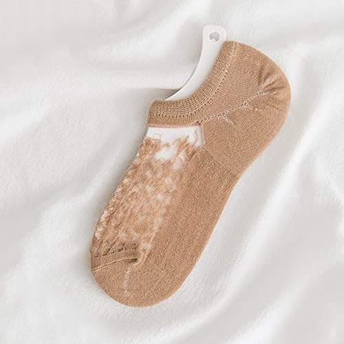Женски чорапи што не се лизгаат за девојчиња лето дише компресија чорапи плитки чорапи со уста, активни жени шетаат чорап