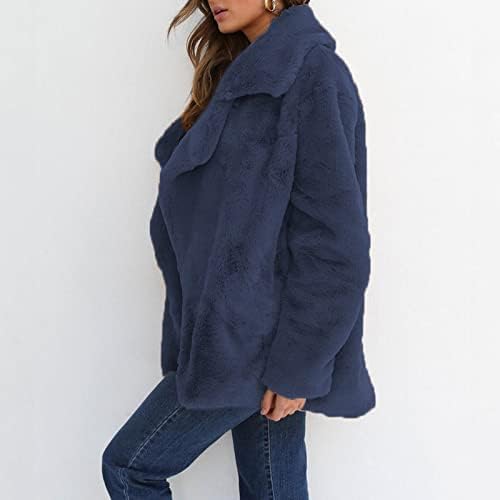 Prdecexlu модна зимска зимска јакна со долги ракави женски датум ноќ најмеки лабава јакна цврста боја дебела јакна на лаптоп