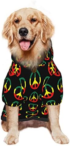 Големо кучиња Худи мировна моќ-раста-јамајка облека за миленичиња џемпер со капа мека мачка облека со голем дел