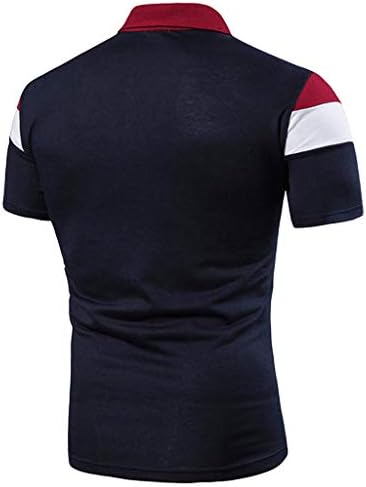 Xxbr Еластичност Шарена маица за мажи пролет/лето спортско врвно атлетско копче надолу кошули со кратки ракави Хенли кошули